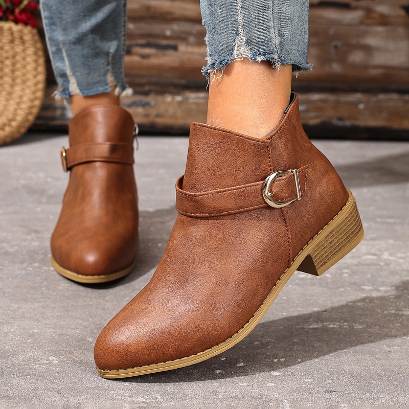 Women Formal Wear Shoes - 女性の秋冬アンクルブーツサイドジッパーチャンキーヒール快適でファッショナブルなカジュアルフォーマルウェアホット販売女性の靴