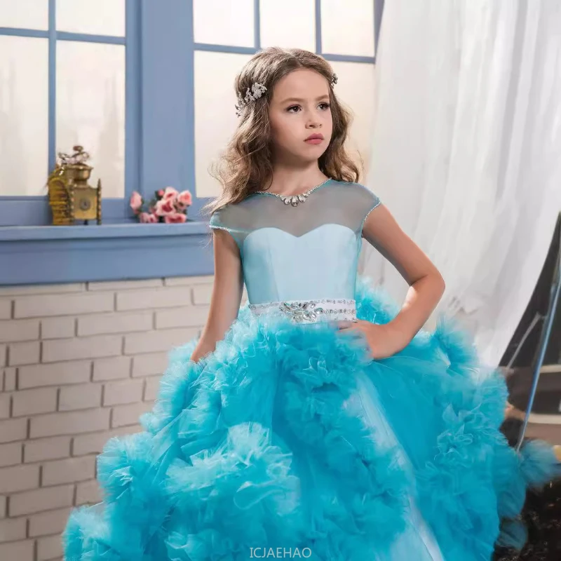 Women'S Formal Wear For Girls - ページェント司会者衣装 誕生日 キッズパーティードレス プリンセスウェディングドレス コスチューム フラワーガール