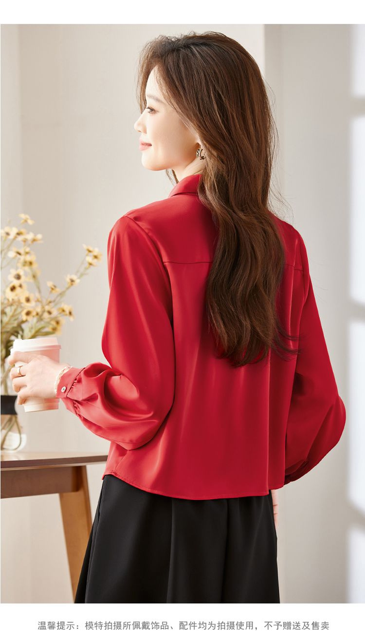 Women Formal Wear Korean - 長袖シャツレディースコットンフリルリラックスフィットコテージコアフェミニン若々しい快適なロマンチックな日常オフィスウェア