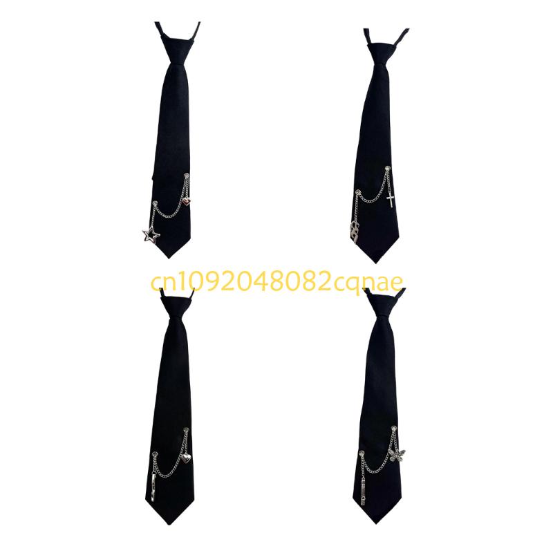 Women Formal Wear Korean - 韓国ネクタイ ジッパー開閉 着脱簡単 カレッジスタイル ネクタイ フォーマルウェア
