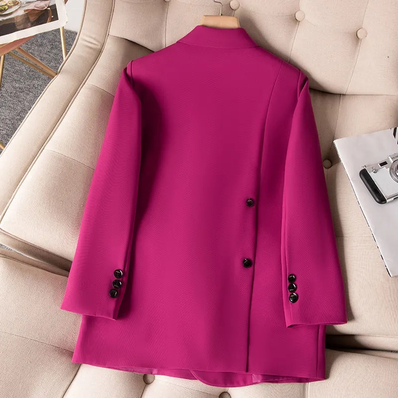 Women'S Formal Wear Jackets - 女性のためのフォーマルなブレザー,新しいピンクの黒の女性の長袖,ダブルブレストのビジネスウェア,ジャケット,2023