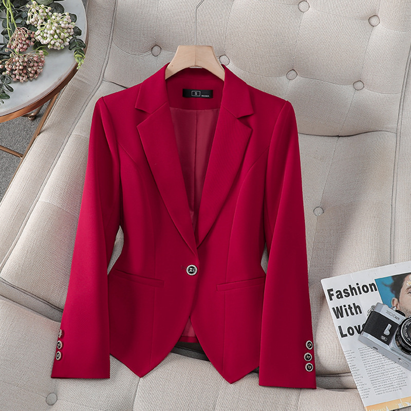 新しいファッション女性フォーマルブレザー女性赤白黒オフィスス - Women'S Formal Wear Jackets のレビューと価格