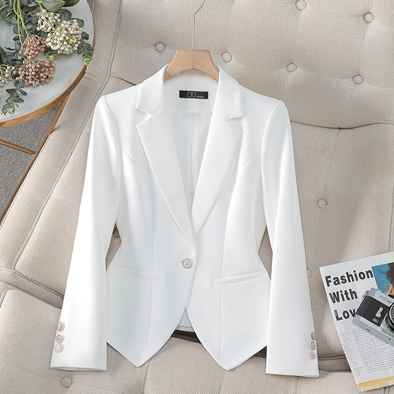 新しいファッション女性フォーマルブレザー女性赤白黒オフィスス - Women'S Formal Wear Jackets のレビューと価格