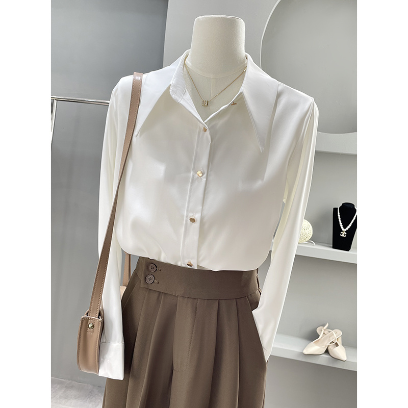 長袖シャツ レディース シフォンブラウス スリムフィット レ - Women Formal Wear Korean のレビューと価格