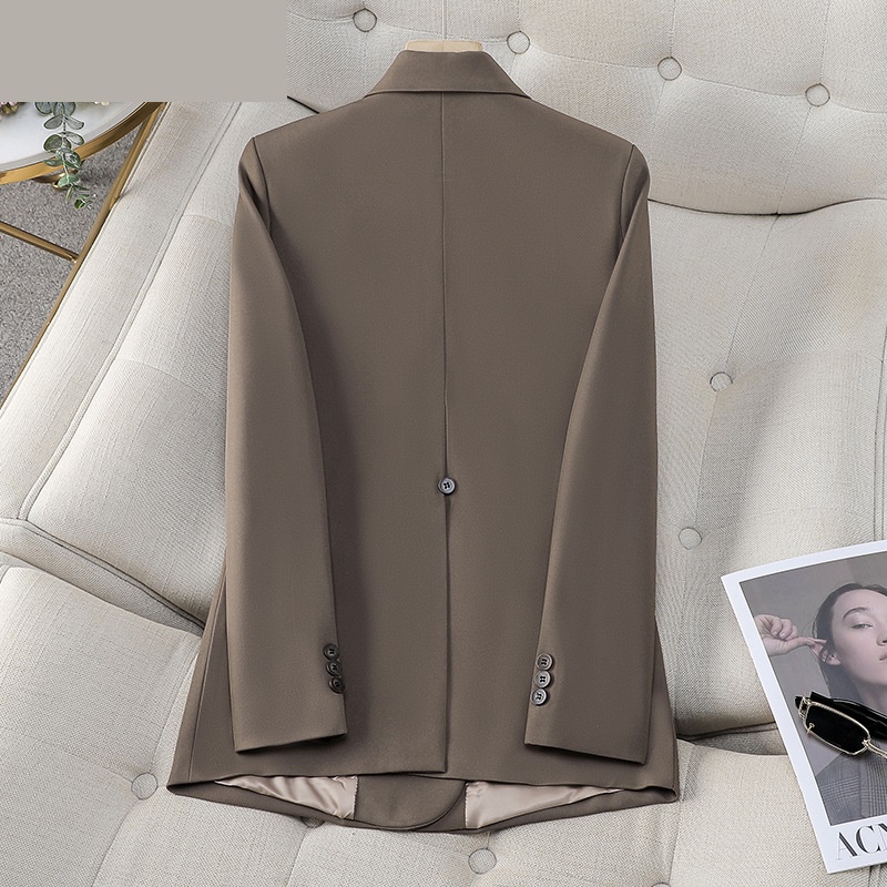 女性用ダブルブレストジャケット,黒,茶色,オフィス,ビジネス - Women Formal Wear With Black Blazer のレビューと価格