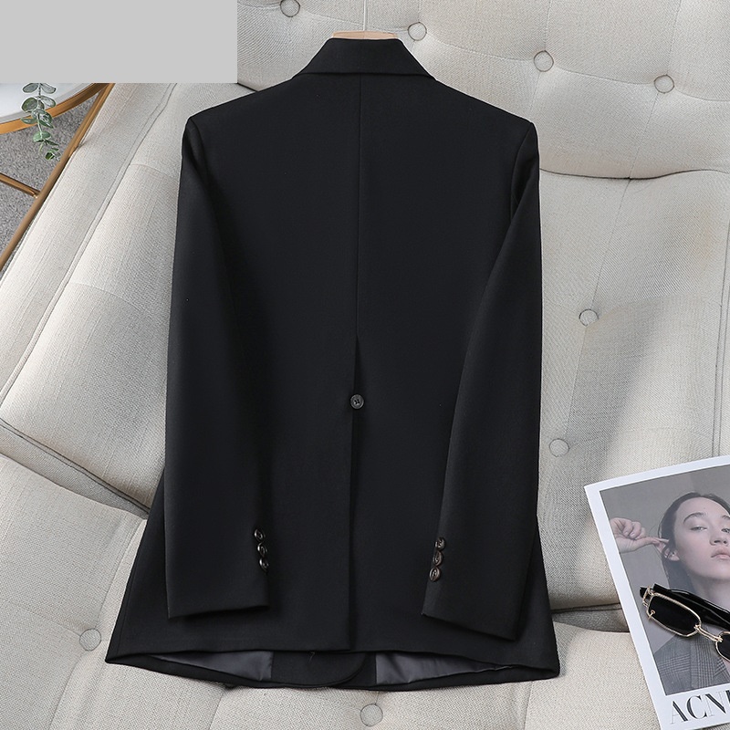 女性用ダブルブレストジャケット,黒,茶色,オフィス,ビジネス - Women Formal Wear With Black Blazer のレビューと価格