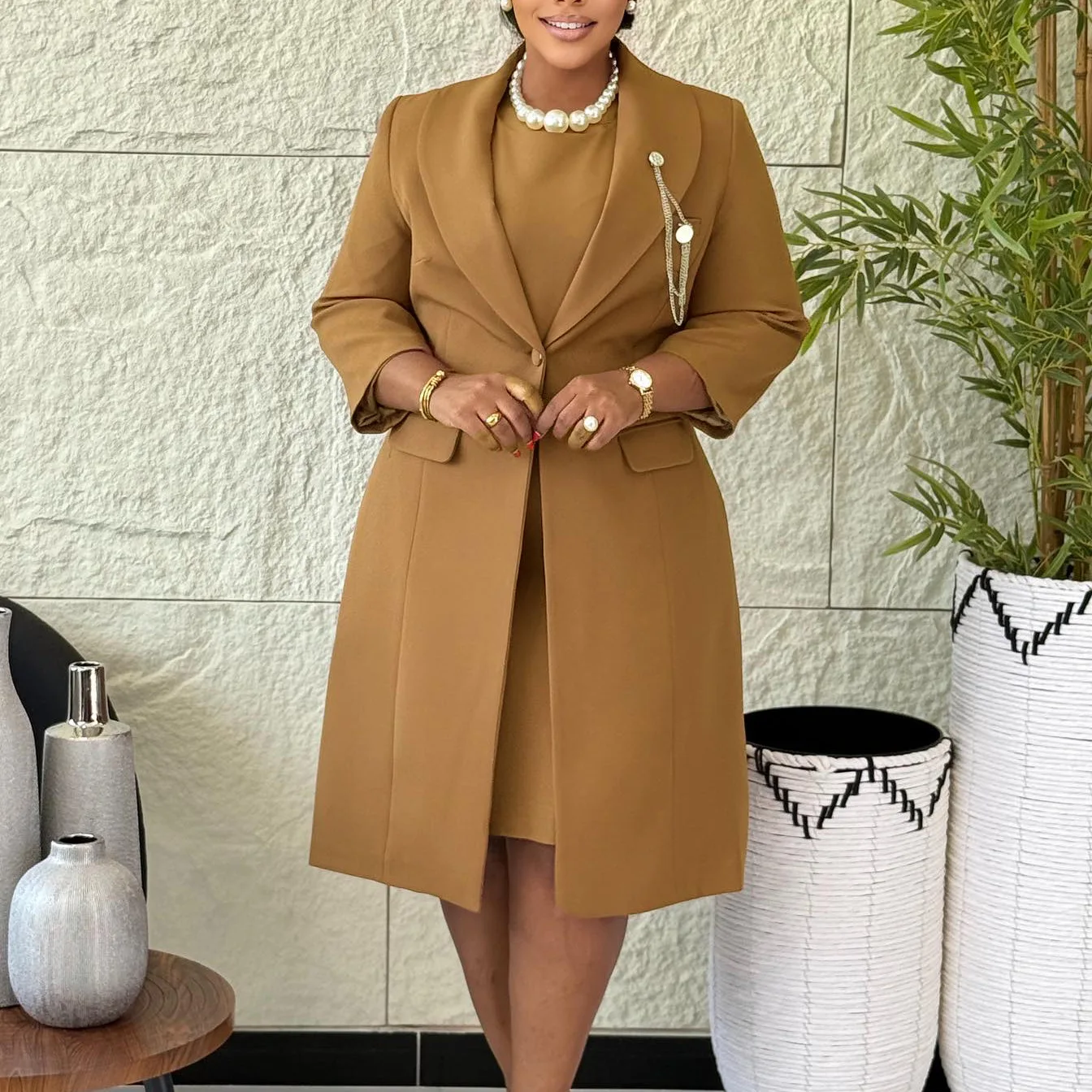 オフィスレディー向けエレガントなツーピースセット、ブレザーコ - Women Formal Wear Dubai のレビューと価格