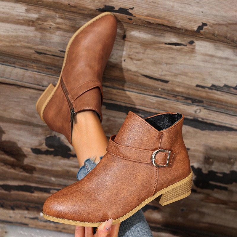 女性の秋冬アンクルブーツサイドジッパーチャンキーヒール快適で - Women Formal Wear Shoes のレビューと価格