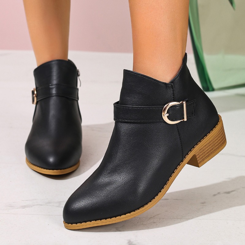女性の秋冬アンクルブーツサイドジッパーチャンキーヒール快適で - Women Formal Wear Shoes のレビューと価格
