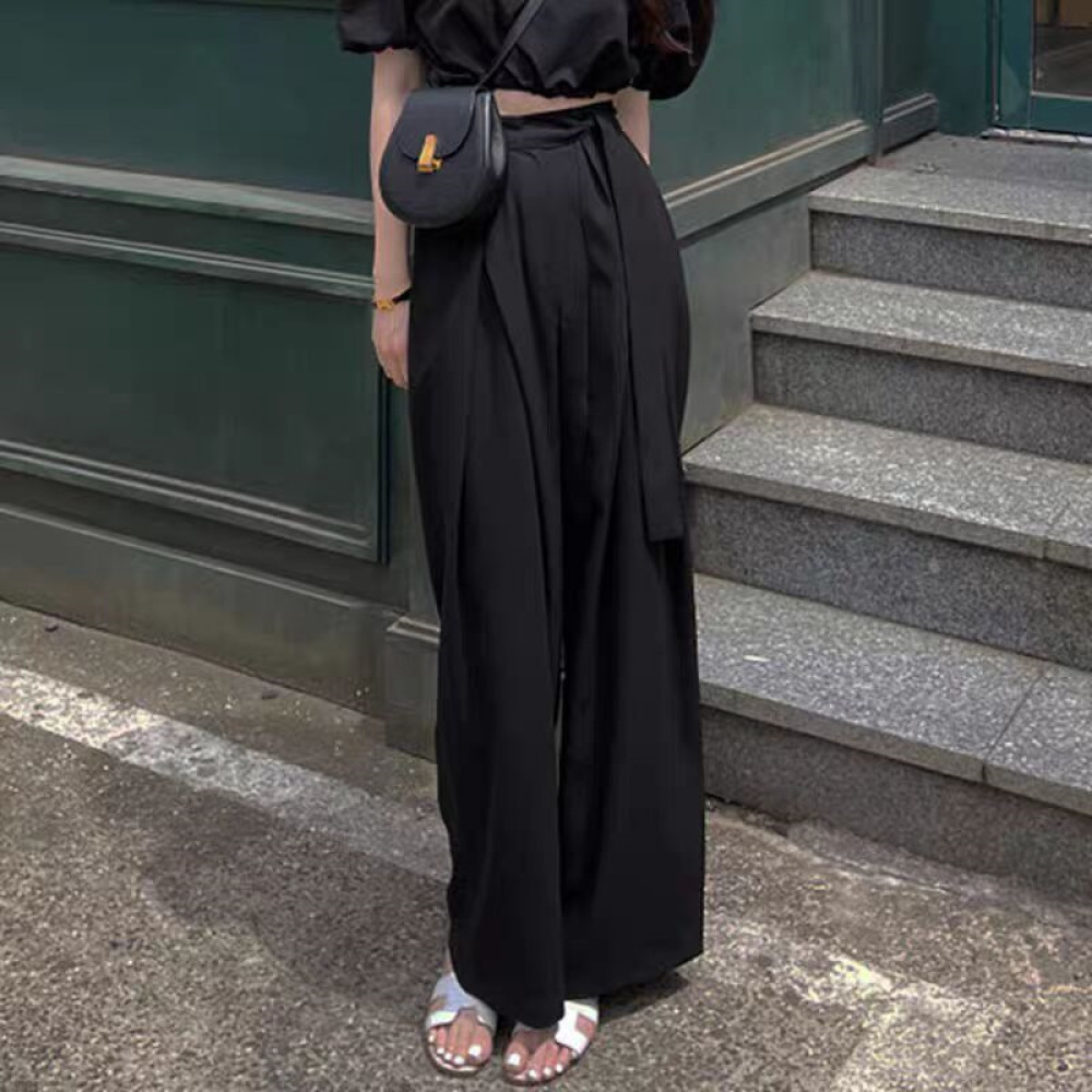 レディースファッション ワイドレッグパンツ ハイウエスト 秋 - Women Formal Wear Korean のレビューと価格