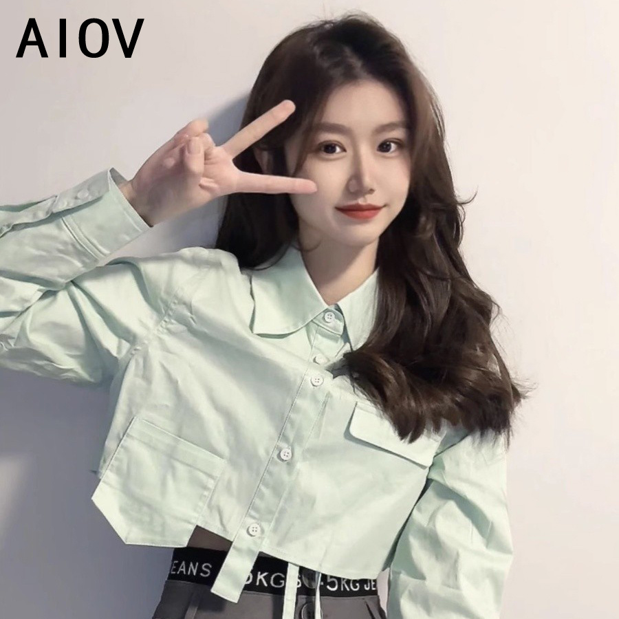 長袖シャツレディースストライプフリルボタンダウントップス甘い - Women Formal Wear Korean のレビューと価格
