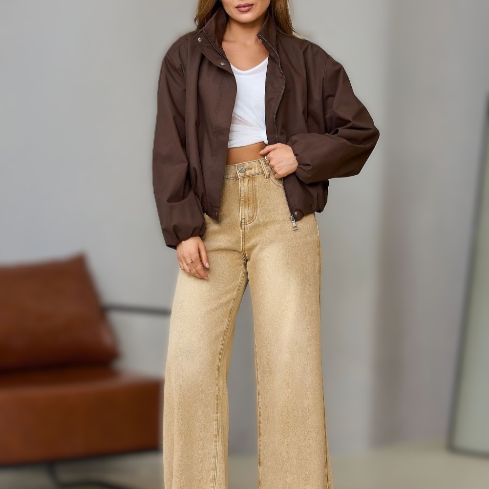 レディースカジュアルスタンドカラージャケット、ドロップショル - Women'S Formal Wear Jackets のレビューと価格