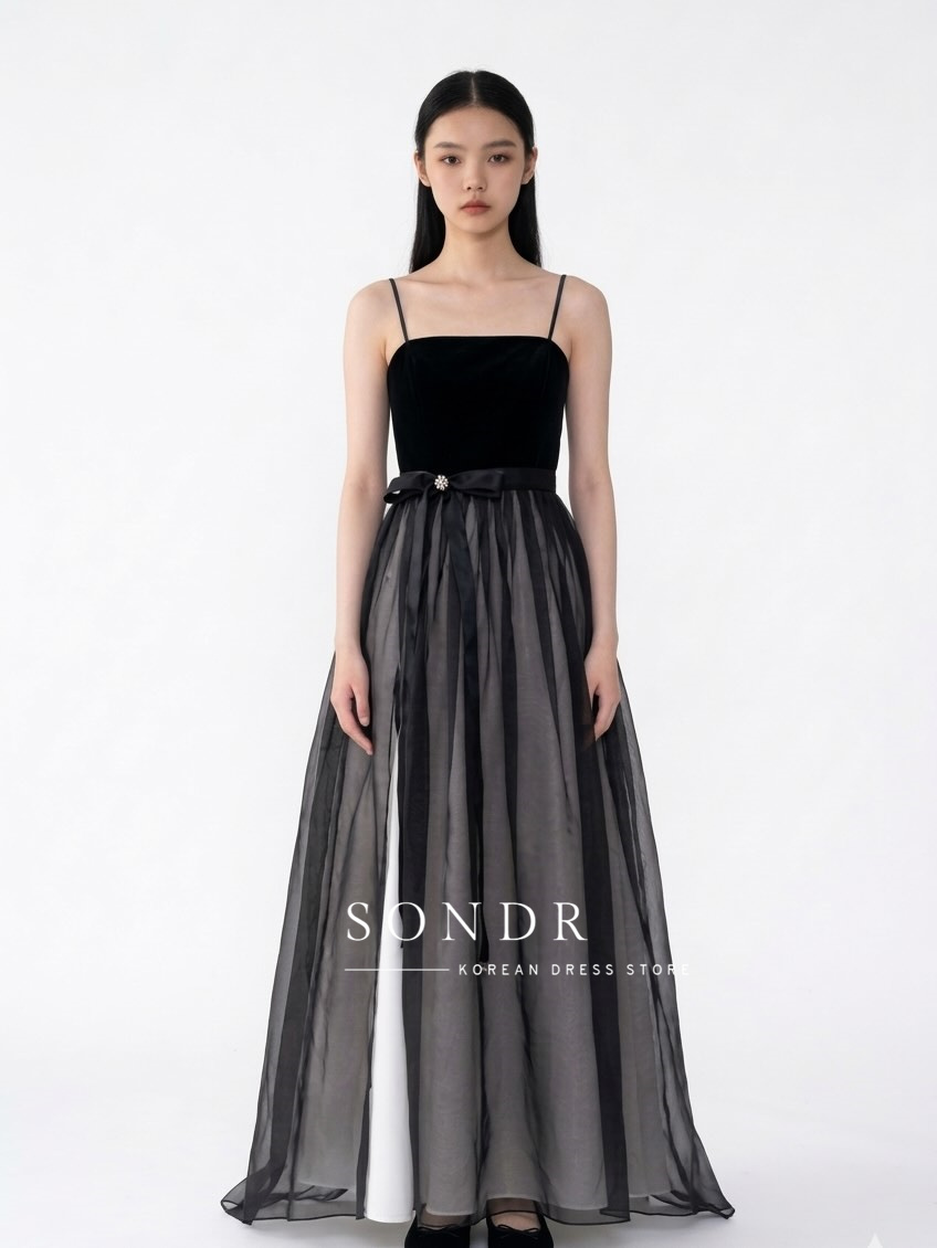 ソンドル カスタムメイド スパゲッティストラップ Aライン  - Women Formal Wear Korean のレビューと価格