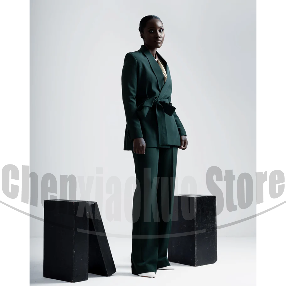 レディーススーツ ベルト付きブレザー＆ワイドレッグパンツ 2 - Women Formal Wear Designers のレビューと価格
