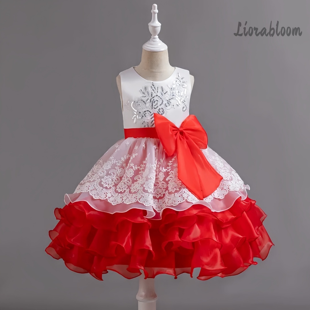 女の子用ドレス 大きなリボン付き ノースリーブフォーマルガウ - Women'S Formal Wear For Girls のレビューと価格