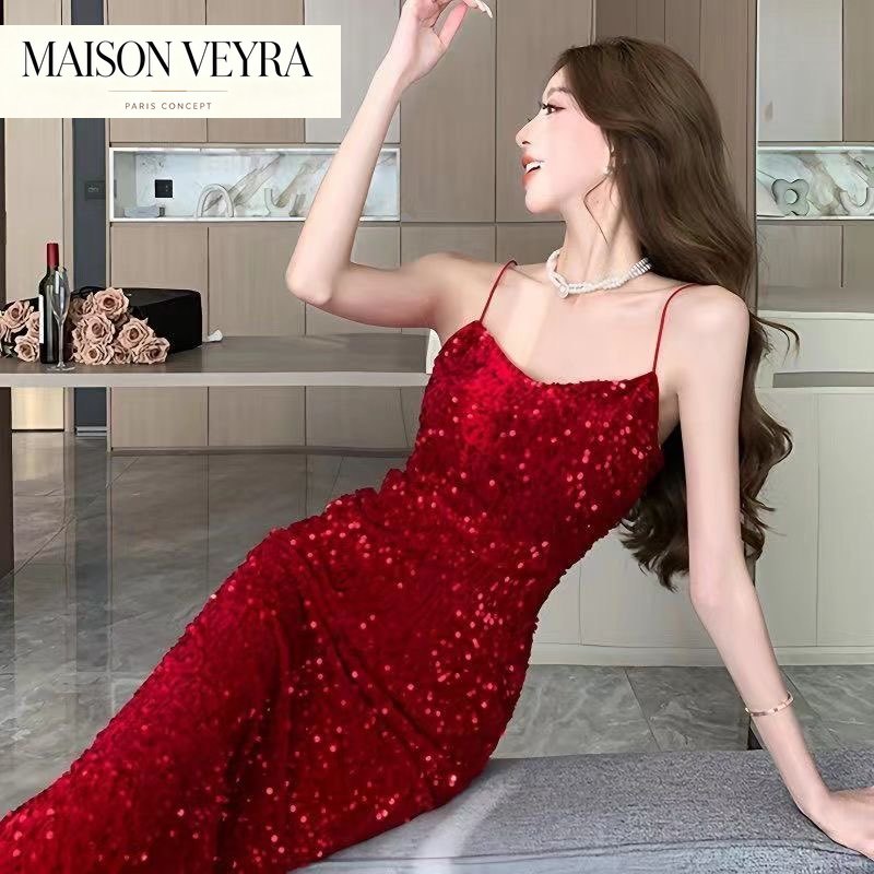 フォーマルウェアパーティー誕生日セクシーな赤いドレス女性服韓 - Women Formal Wear Korean のレビューと価格