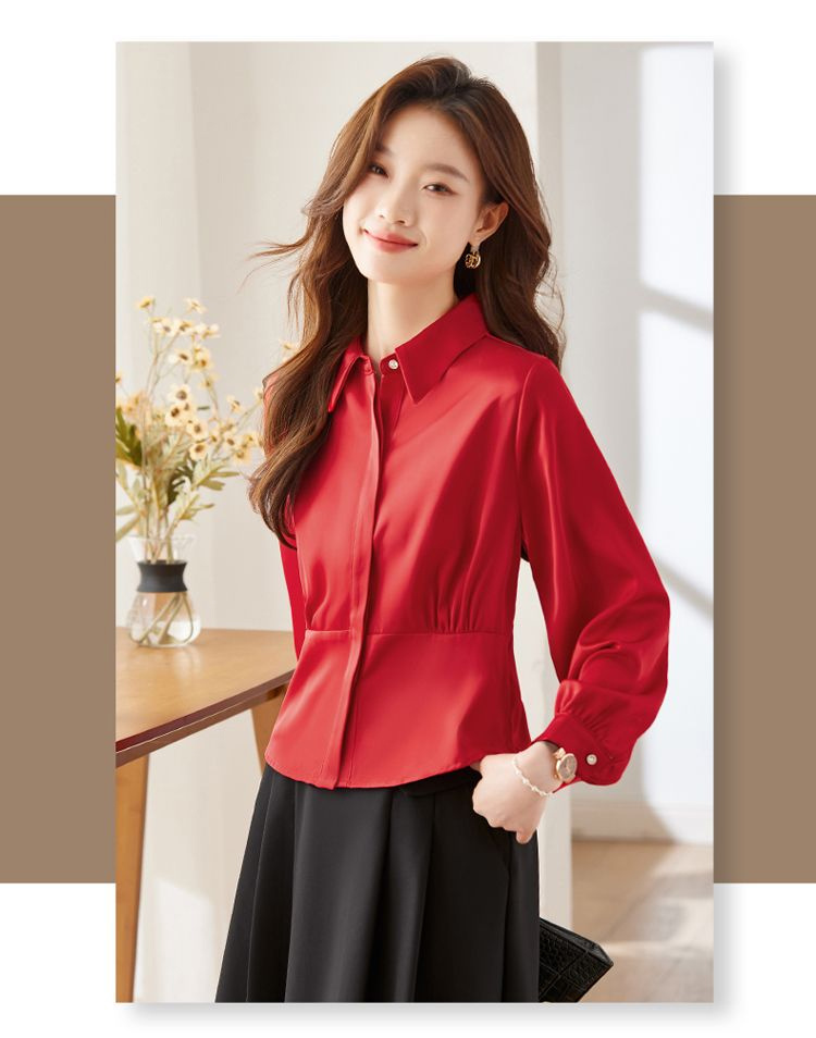 長袖シャツレディースコットンフリルリラックスフィットコテージ - Women Formal Wear Korean のレビューと価格