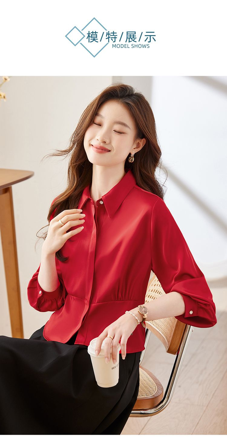 長袖シャツレディースコットンフリルリラックスフィットコテージ - Women Formal Wear Korean のレビューと価格
