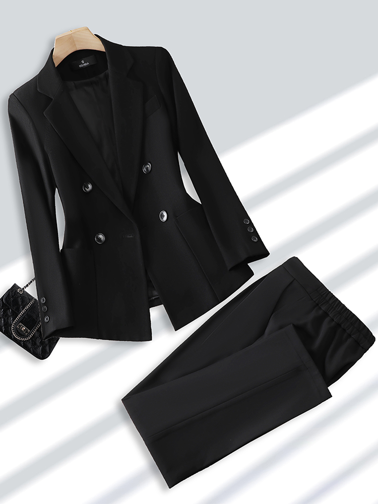 女性のためのブレザーとズボンのスーツ、オフィス、ビジネス、仕 - Women Formal Wear With Black Blazer のレビューと価格