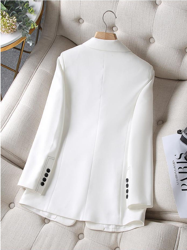 新しいファッション女性フォーマルブレザーレディース白黒女性長 - Women Formal Wear With Black Blazer のレビューと価格