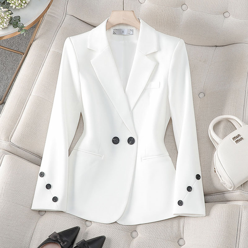2025年春新作 秋冬 ホワイト ブラック ブレザー レディ - Women Formal Wear With Black Blazer のレビューと価格