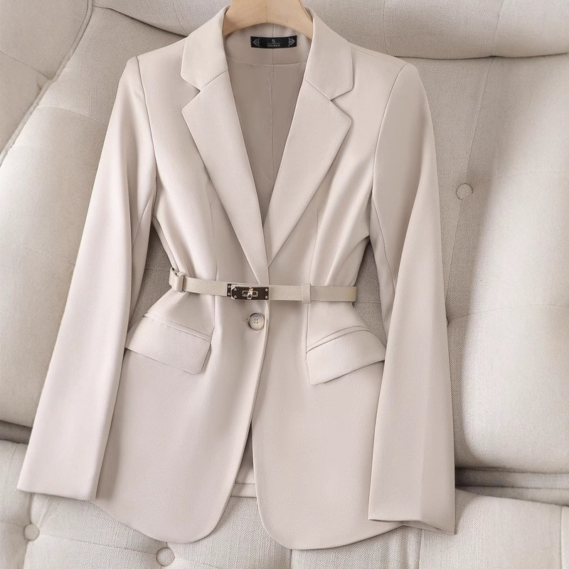 オフィスレディースブレザー女性ジャケット長袖シングルボタン女 - Women Formal Wear With Black Blazer のレビューと価格