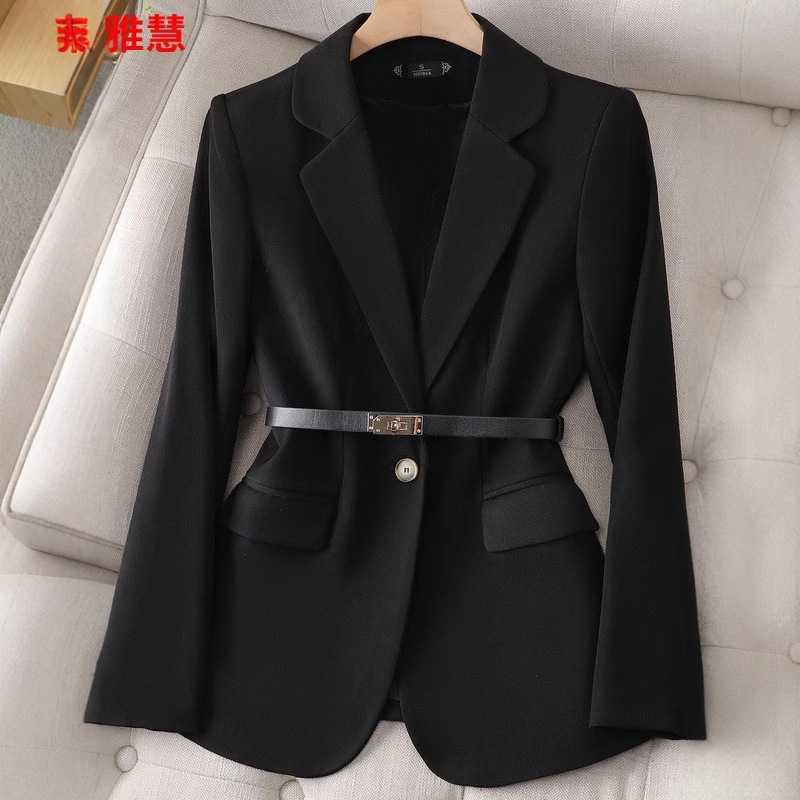 オフィスレディースブレザー女性ジャケット長袖シングルボタン女 - Women Formal Wear With Black Blazer のレビューと価格