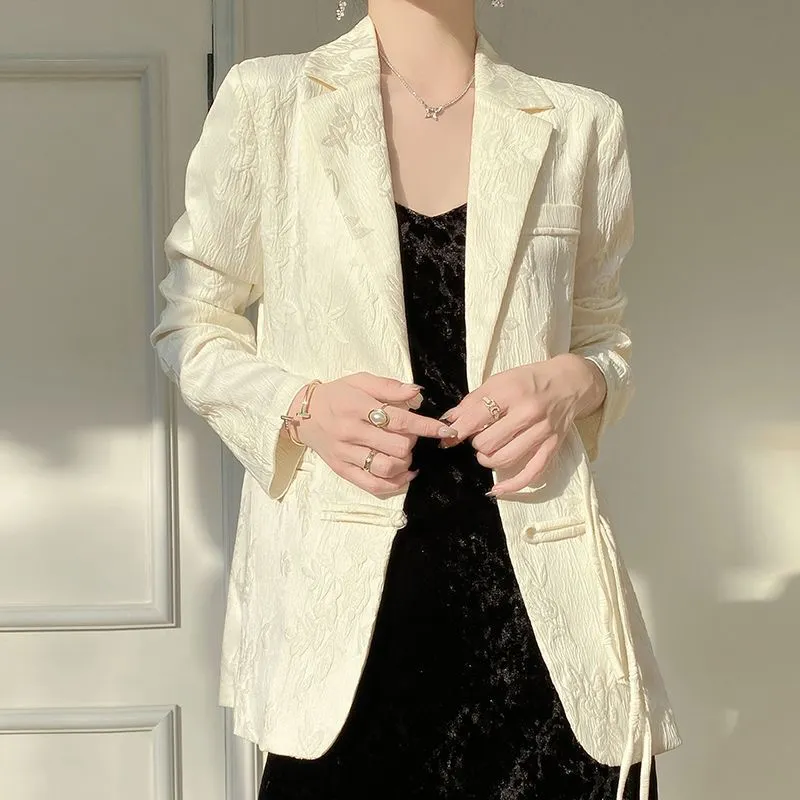 レディース ホワイト テクスチャード ブレザー ジャケット  - Women'S Formal Wear Jackets のレビューと価格