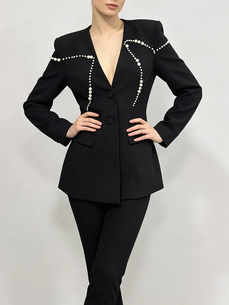 TWOTWINSTYLE プレミアムブラックブレザー レディ - Women Formal Wear With Black Blazer のレビューと価格