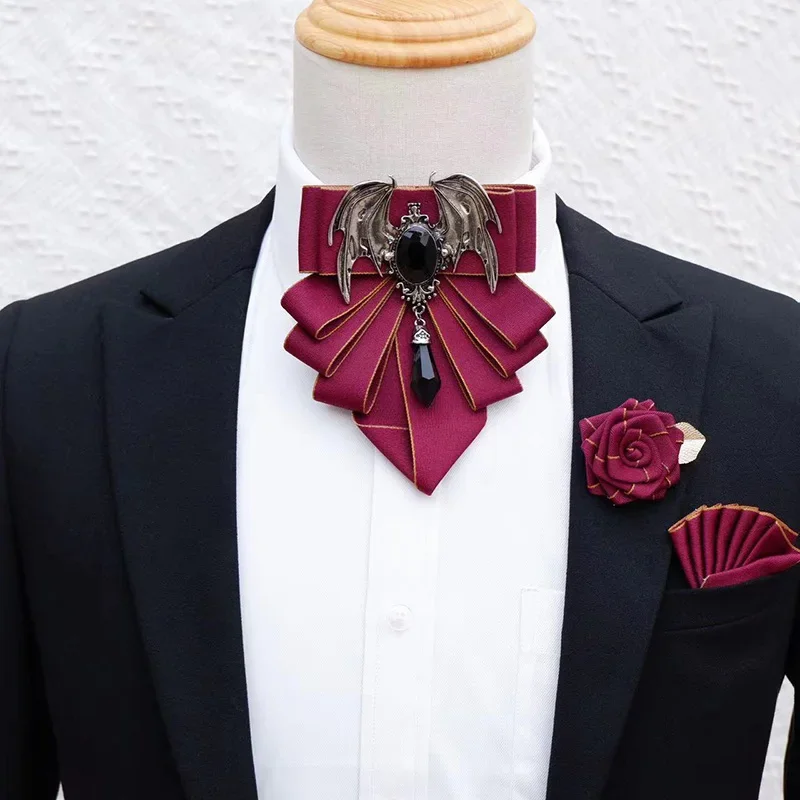 男性用の英国スタイルのボウブローチセット,花の襟付きのフォー - Women Formal Wear Korean のレビューと価格