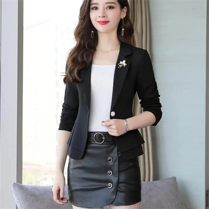 女性用レディースレッドグリーンベージュブラック無地女性用ビジ - Women Formal Wear With Black Blazer のレビューと価格