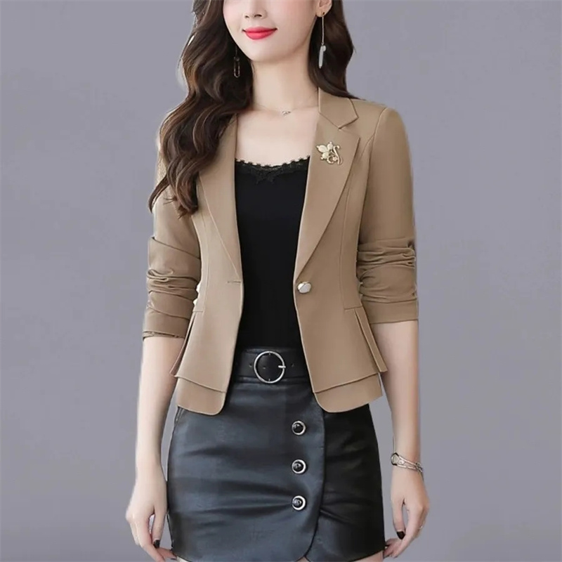 女性用レディースレッドグリーンベージュブラック無地女性用ビジ - Women Formal Wear With Black Blazer のレビューと価格