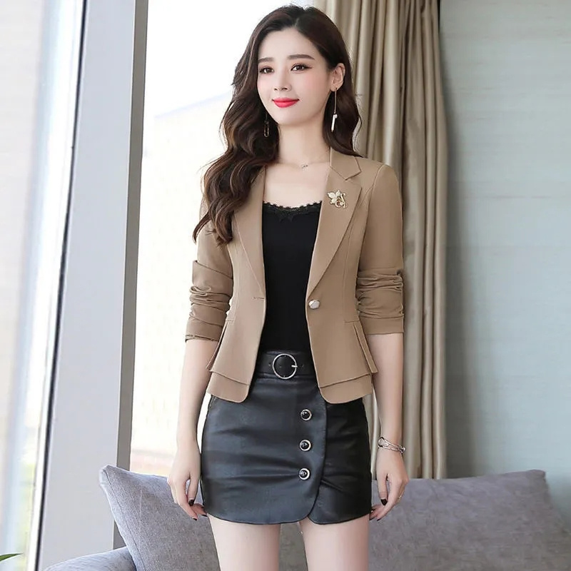 女性用レディースレッドグリーンベージュブラック無地女性用ビジ - Women Formal Wear With Black Blazer のレビューと価格