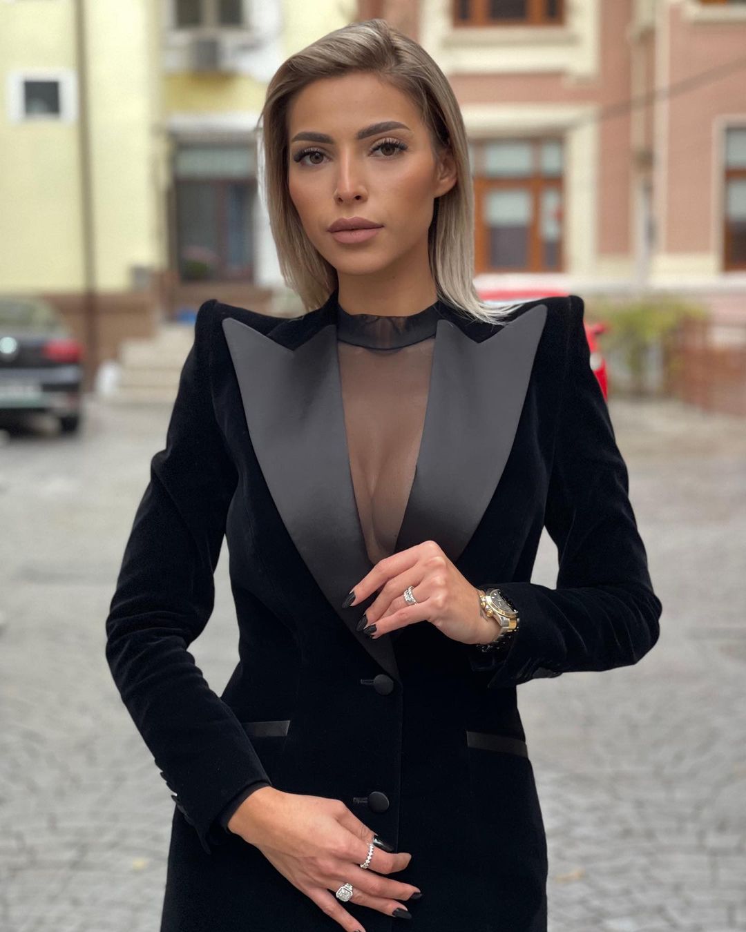 女性のためのパーソナライズされたクールな黒のブレザースーツ, - Women Formal Wear With Black Blazer のレビューと価格