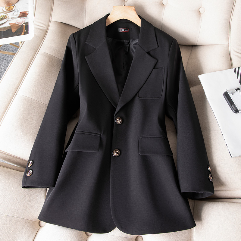 女性用長袖シングルブレストジャケット,フォーマルコート,青, - Women'S Formal Wear Jackets のレビューと価格